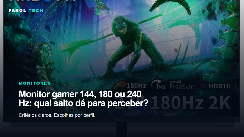 Farol Tech: Monitor gamer 144, 180 ou 240 Hz: qual salto dá para perceber?